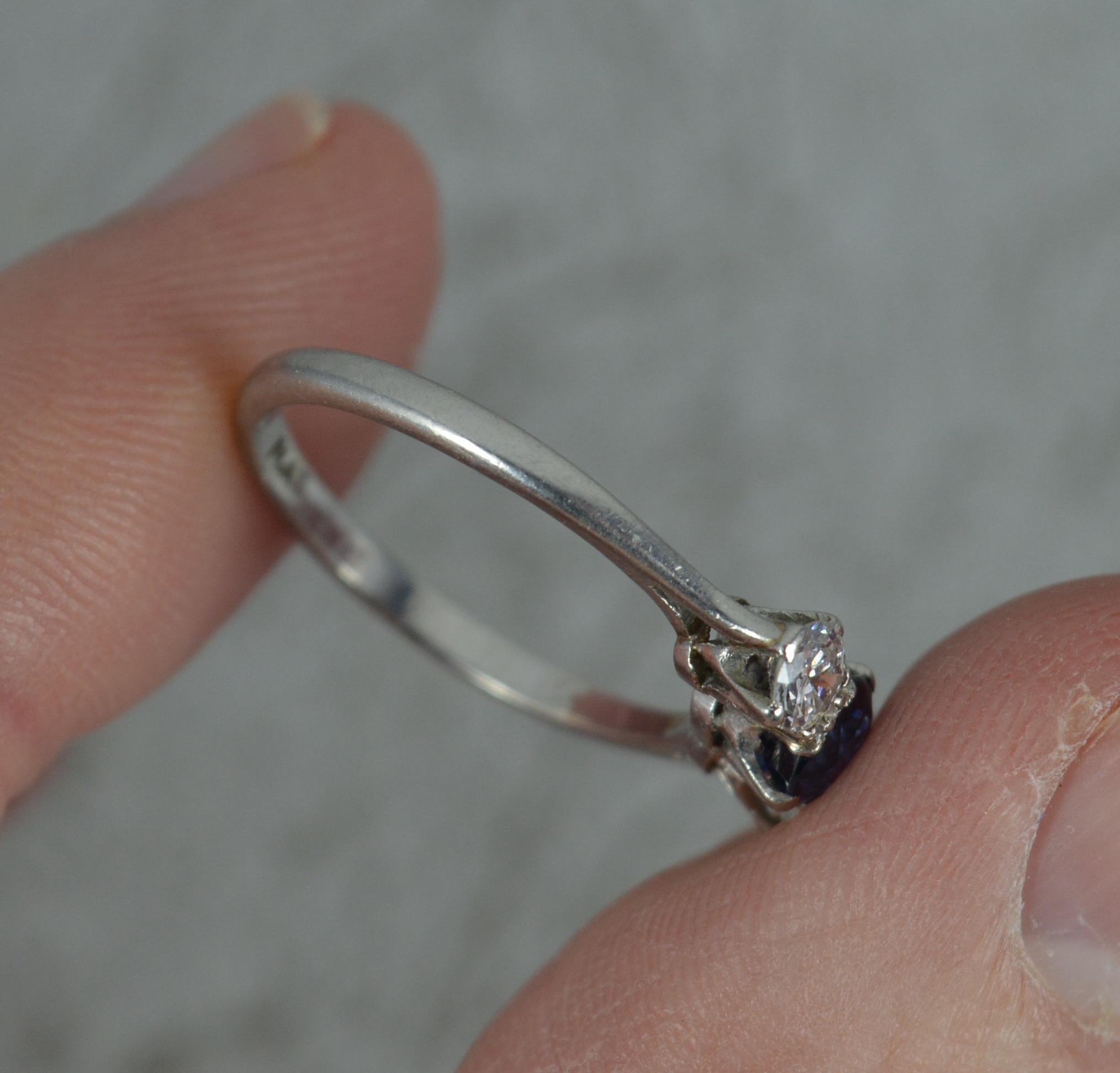 Verlobungsring aus Platin mit Saphir und Vs-Diamant, im viktorianischen Stil 5
