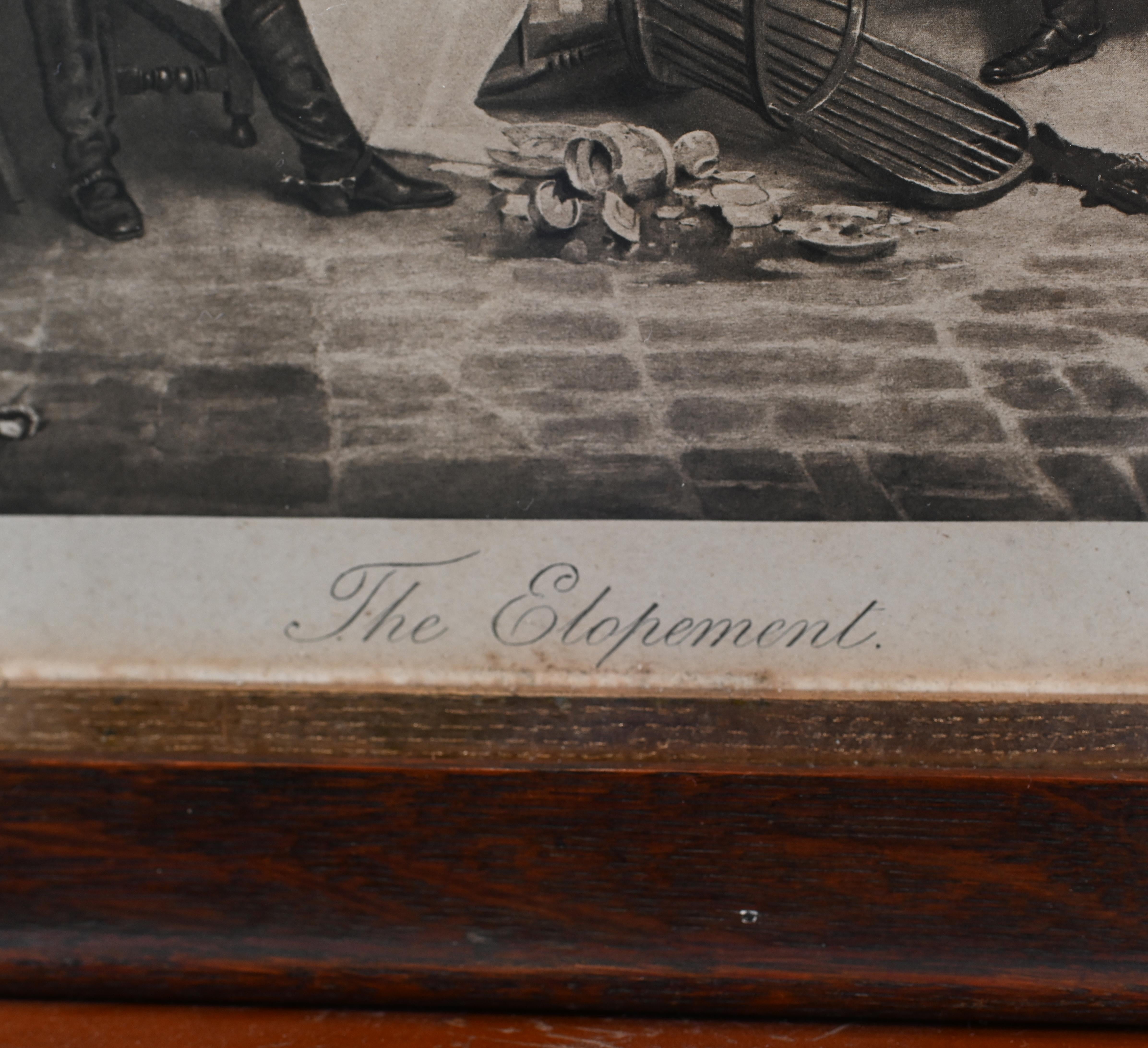 Gravure édouardienne The Elopement Antique Sepia-tone en vente 1