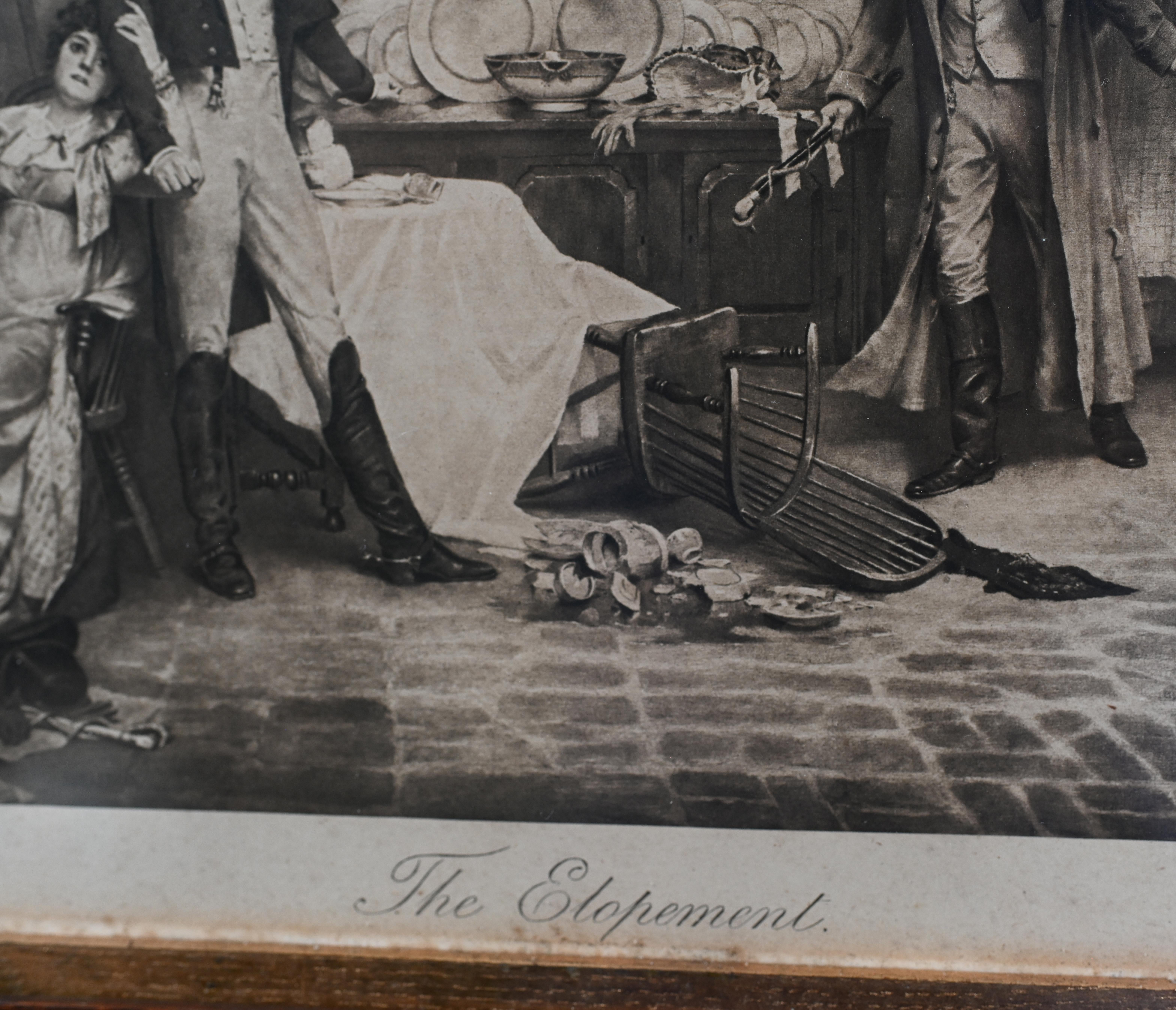 Gravure édouardienne The Elopement Antique Sepia-tone en vente 2