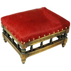 Edwardian Read Horse Leather Footstool