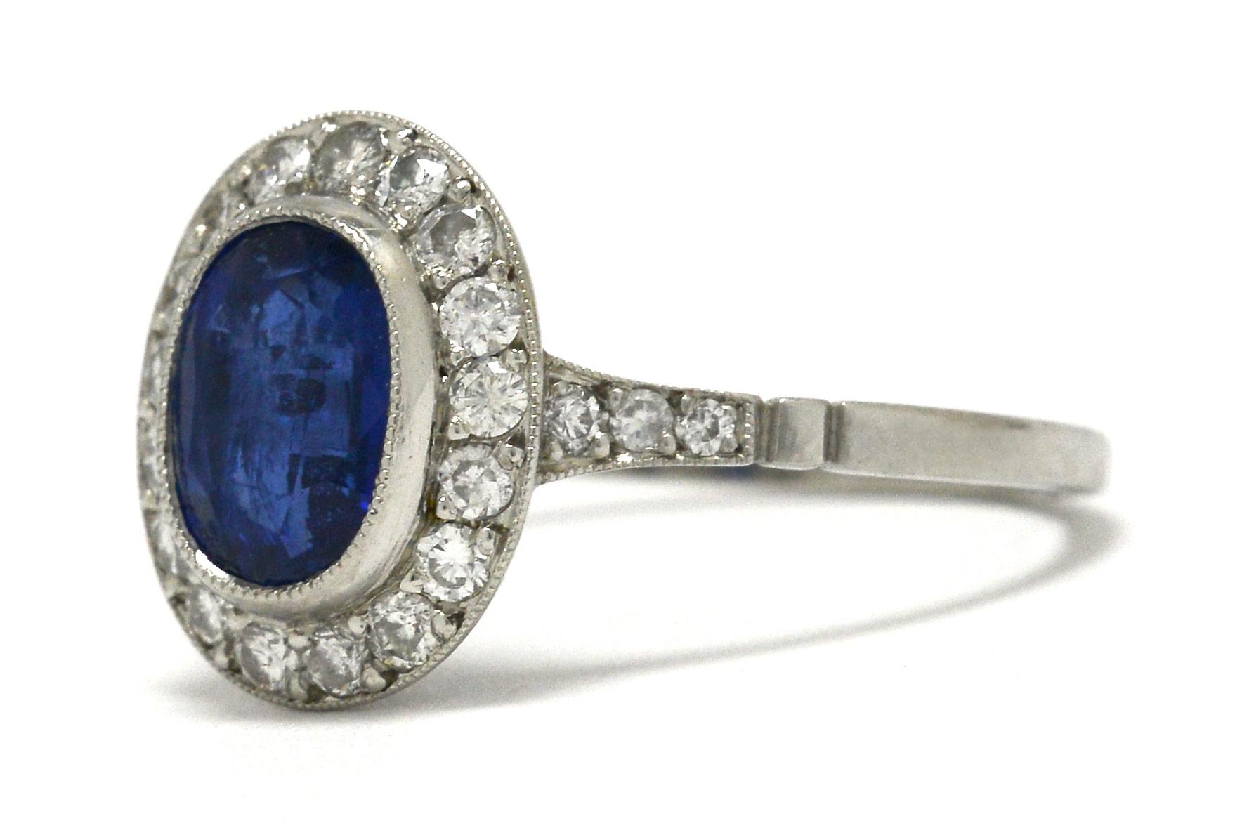 oval sapphire ring with diamond halo