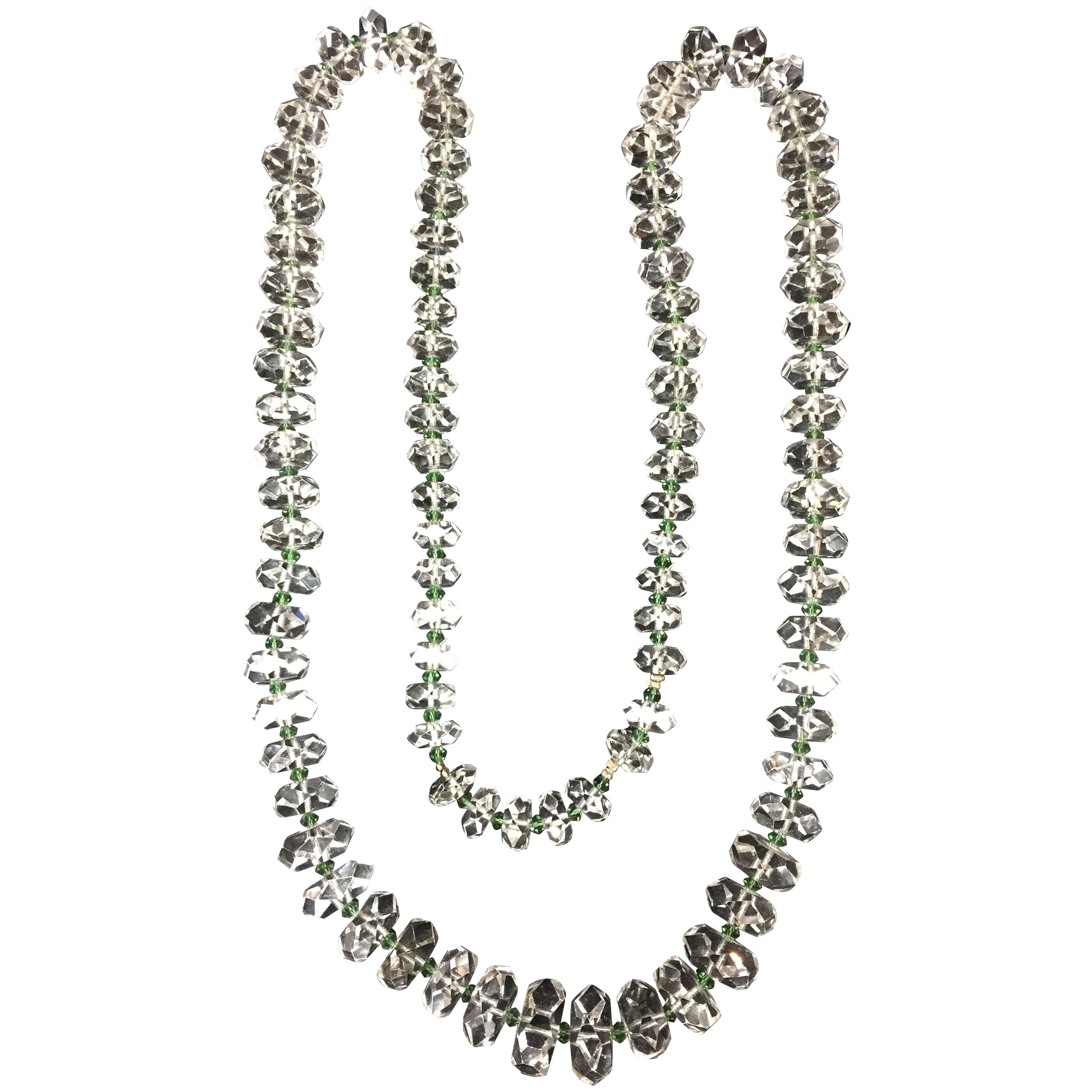 Edwardian Rock Crystal Necklace, Opera Length Circa 1910