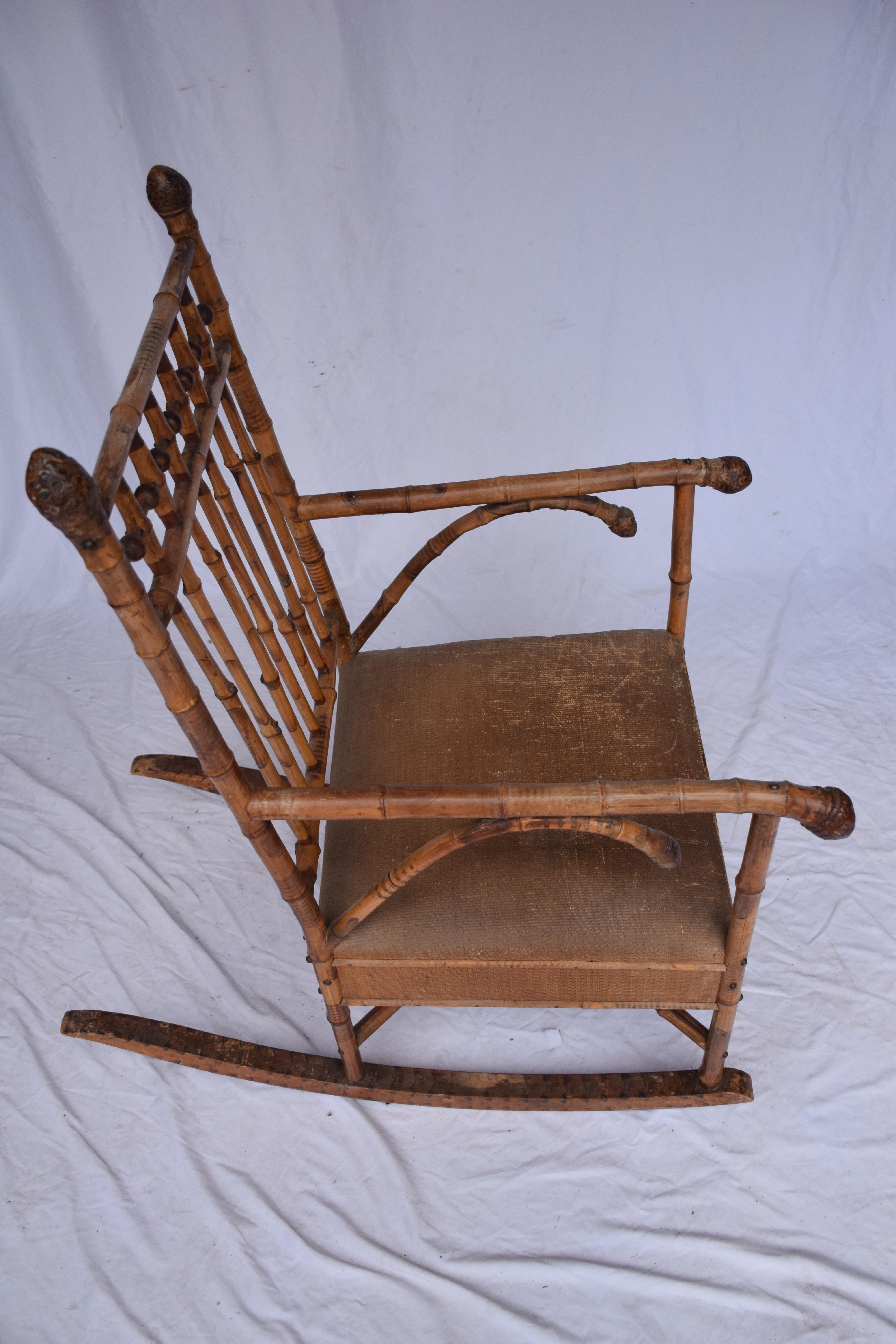Edwardianischer Schaukelstuhl (Bambus) im Angebot