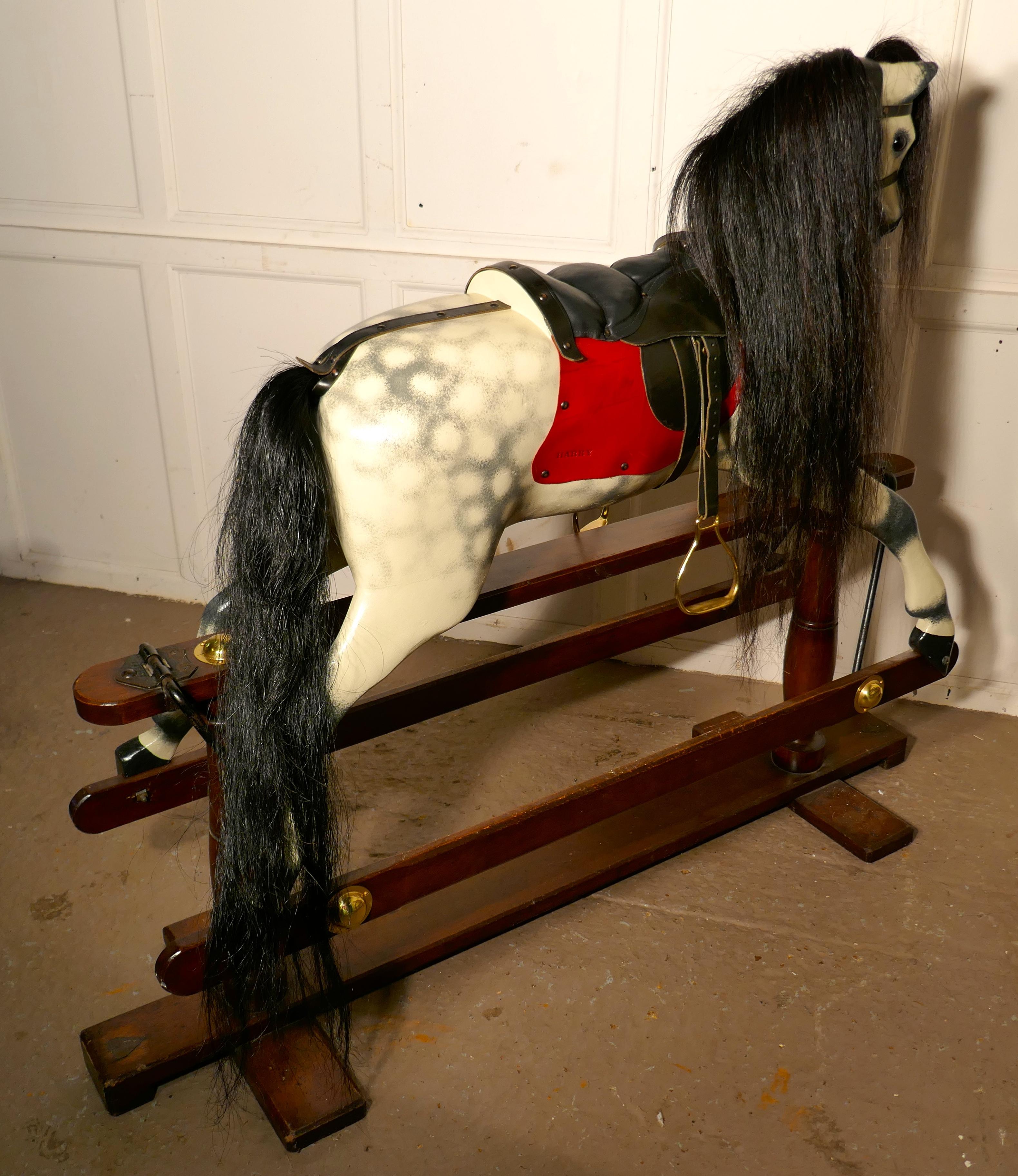 Edwardian Rocking Horse by Lines Bros Ltd In Good Condition In Chillerton, Isle of Wight
