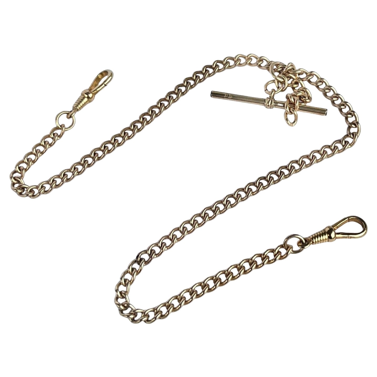 Chaîne d
Albert Gold roulée de style édouardien