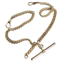 Chaîne d'Albert Gold roulée de style édouardien