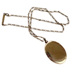 Edwardian Rolled Gold Locket and Chain