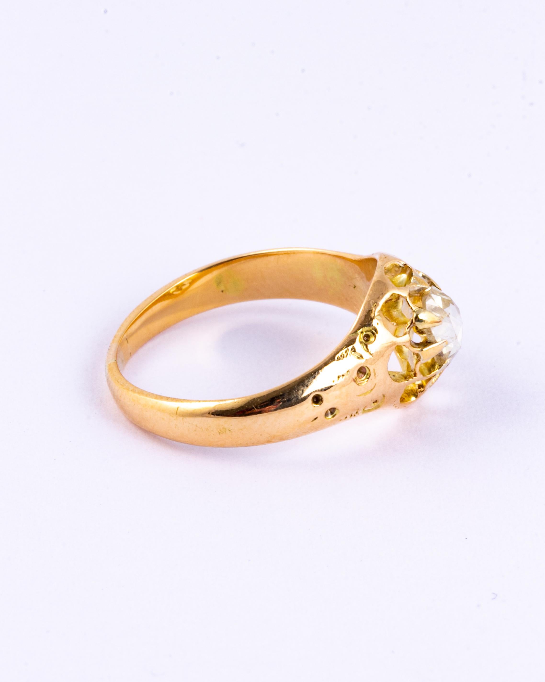 Edwardian Rose Cut Diamond and 18 Carat Gold Band In Good Condition In Chipping Campden, GB