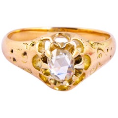 Edwardian Rose Cut Diamond and 18 Carat Gold Band