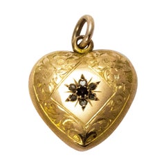 Edwardian Rose Cut Diamond and Garnet 9 Carat Gold Pendant Edwardian Rose Cut Diamond and Garnet 9 Carat Gold Pendant