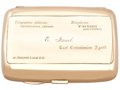 Antique Edwardian 9K Rose Gold and Enamel Cigarette Case