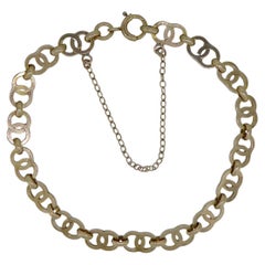 Edwardian Rose Gold Bracelet, Double Circle Interlocking Links