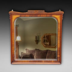 Edwardian Rosewood and Marquetry Over Mantel Mirror