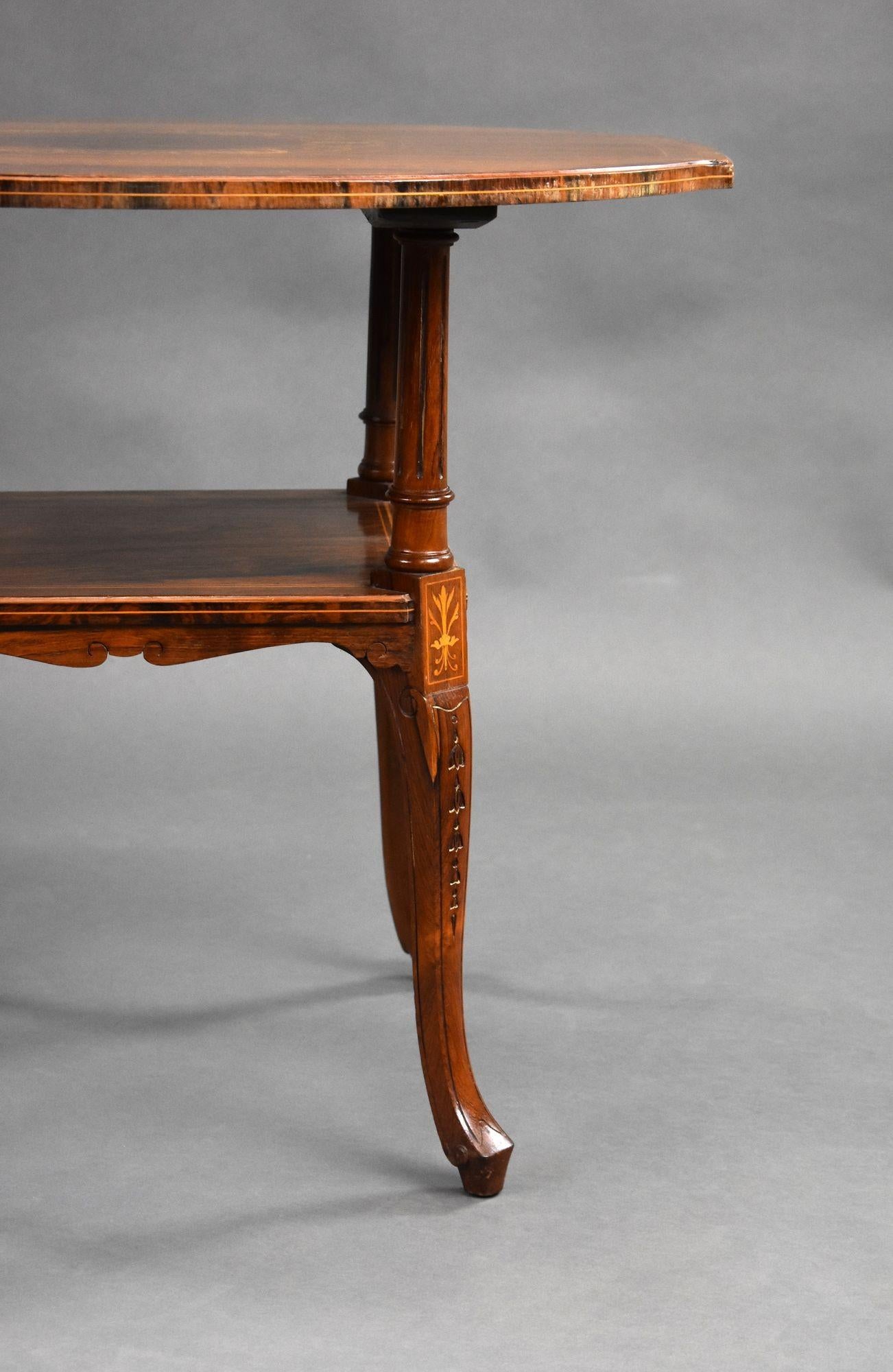 Mesa de centro eduardiana de palisandro con incrustaciones en Bueno estado para la venta en Chelmsford, Essex