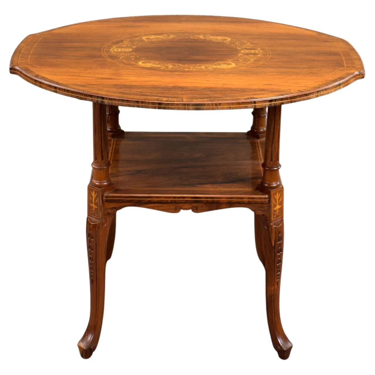 Edwardian Rosewood Inlaid Centre Table