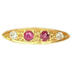 Edwardian Ruby and Diamond 18 Carat Gold Ring