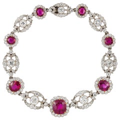 Vintage Edwardian Ruby and Diamond Bracelet