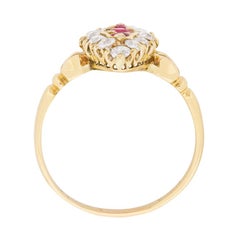 Edwardian Ruby and Diamond Cluster Ring, circa 1910