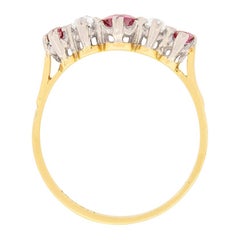 Edwardian Ruby and Diamond Five-Stone Ring, circa 1910