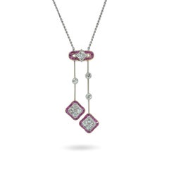 Edwardian Ruby and Diamond Pendant Necklace