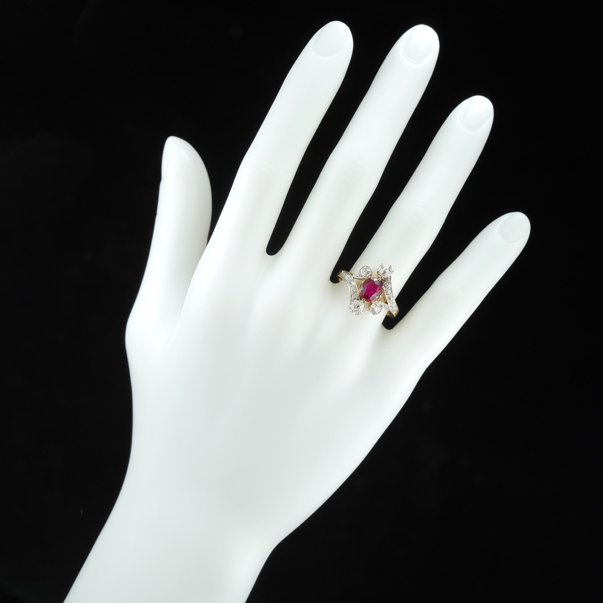 Anillo Eduardiano de Rubíes y Diamantes en Bueno estado para la venta en London, GB