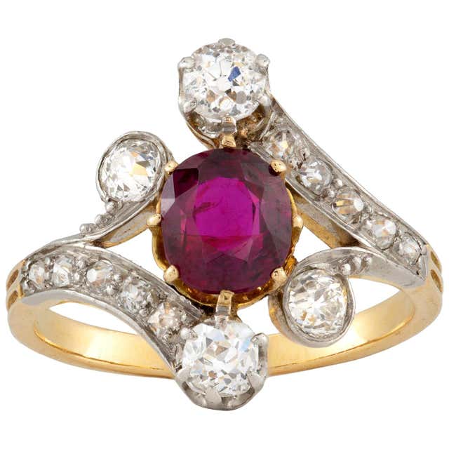 Belle Epoque Pearl, Ruby and Diamond Ring For Sale at 1stDibs | pearl ...