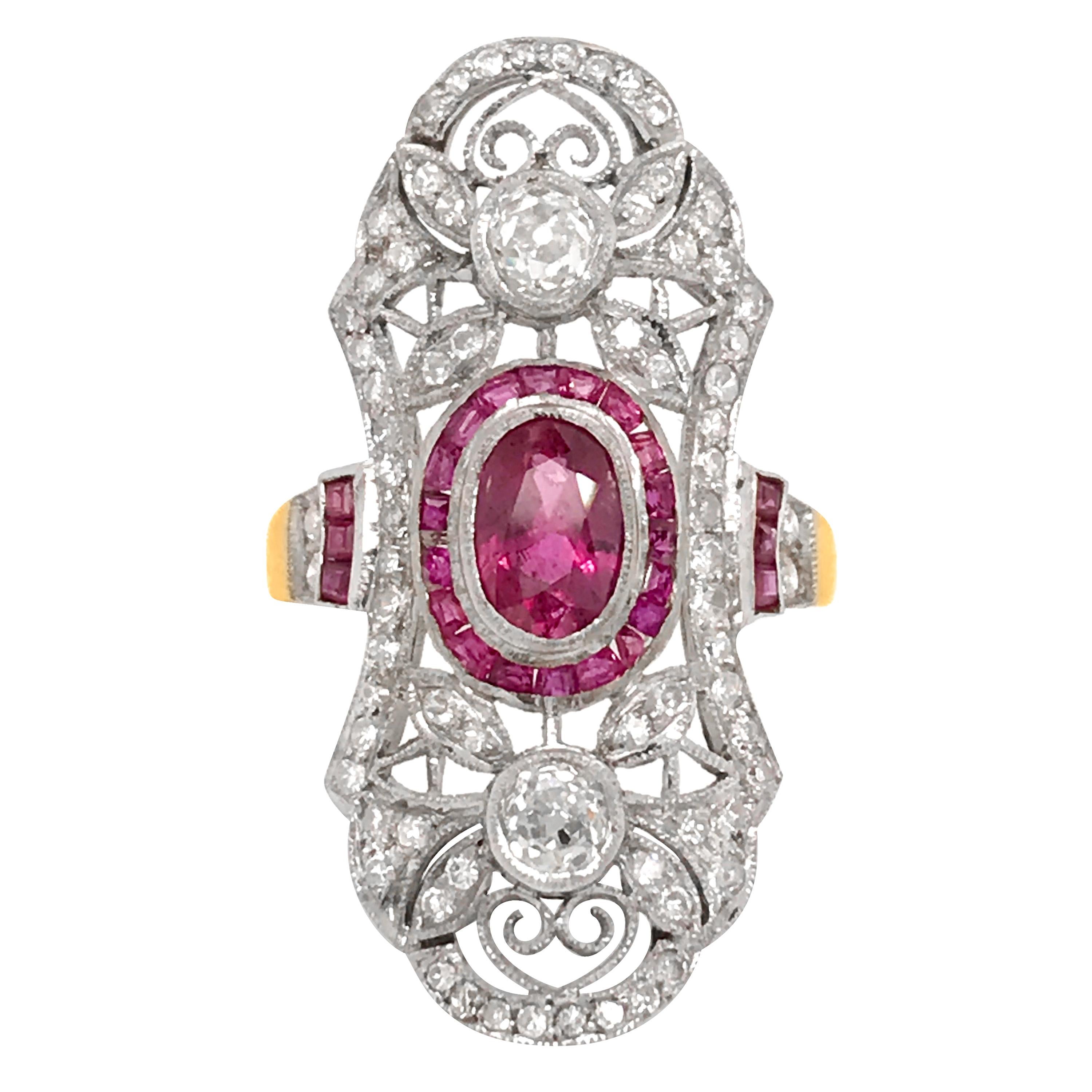 Edwardian Ruby and Diamond Ring