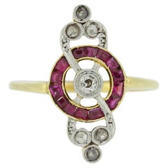 Antique Edwardian Ruby and Diamond Ring