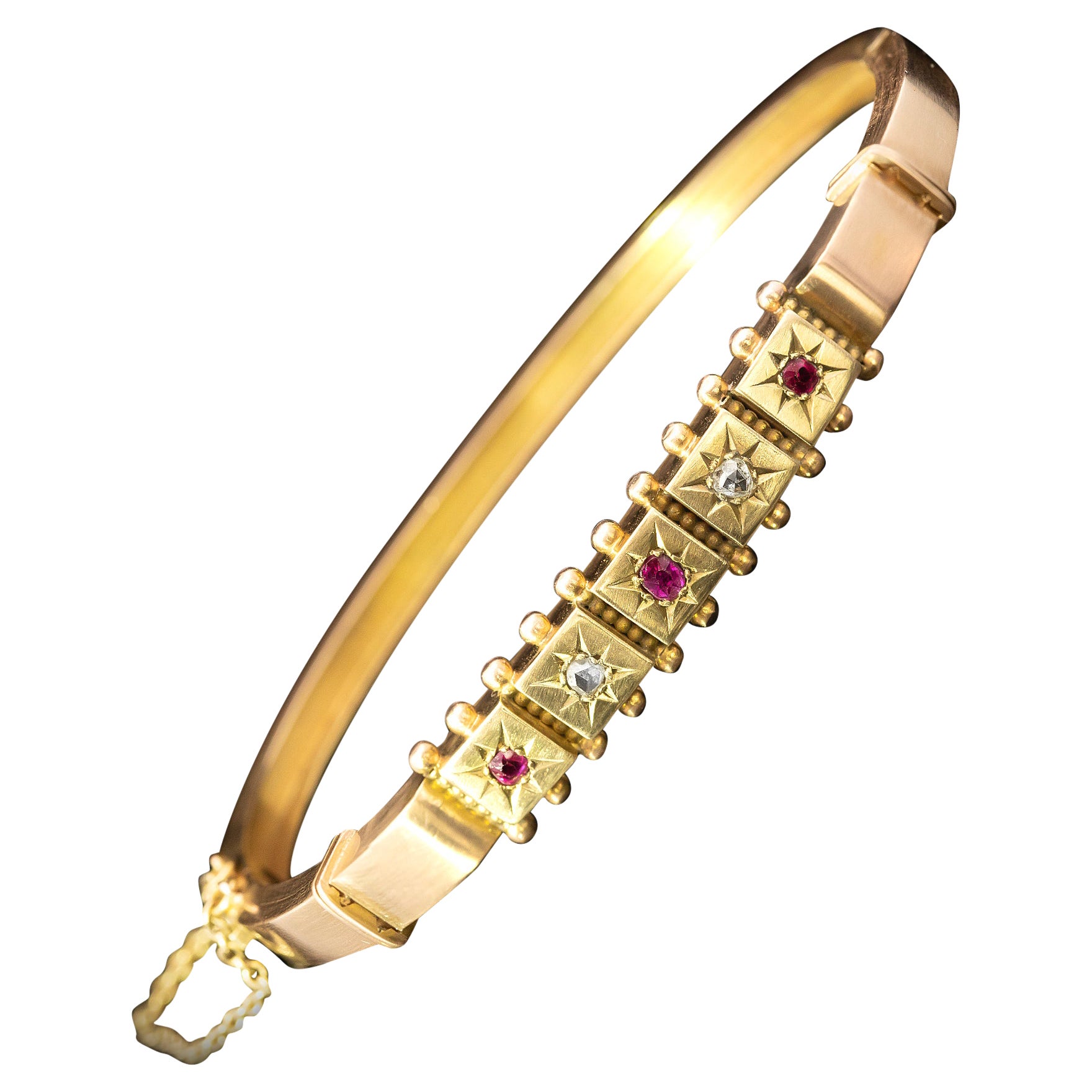 Edwardian Ruby & Diamond Bangle Circa 1910