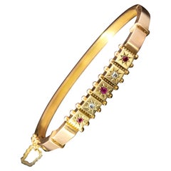 Bangle con rubini e diamanti di epoca edoardiana, circa 1910