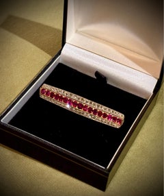 EDWARDIAN RUBY & DIAMOND GOLD Brooch