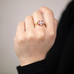 Edwardian Ruby & Diamond Set Cluster Ring - Hallmarked Chester 1904