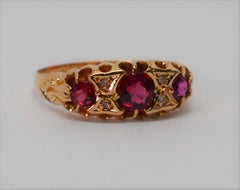 Edwardian Ruby Diamond Yellow Gold Ring