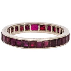 Edwardian Ruby Platinum Full Eternity Band