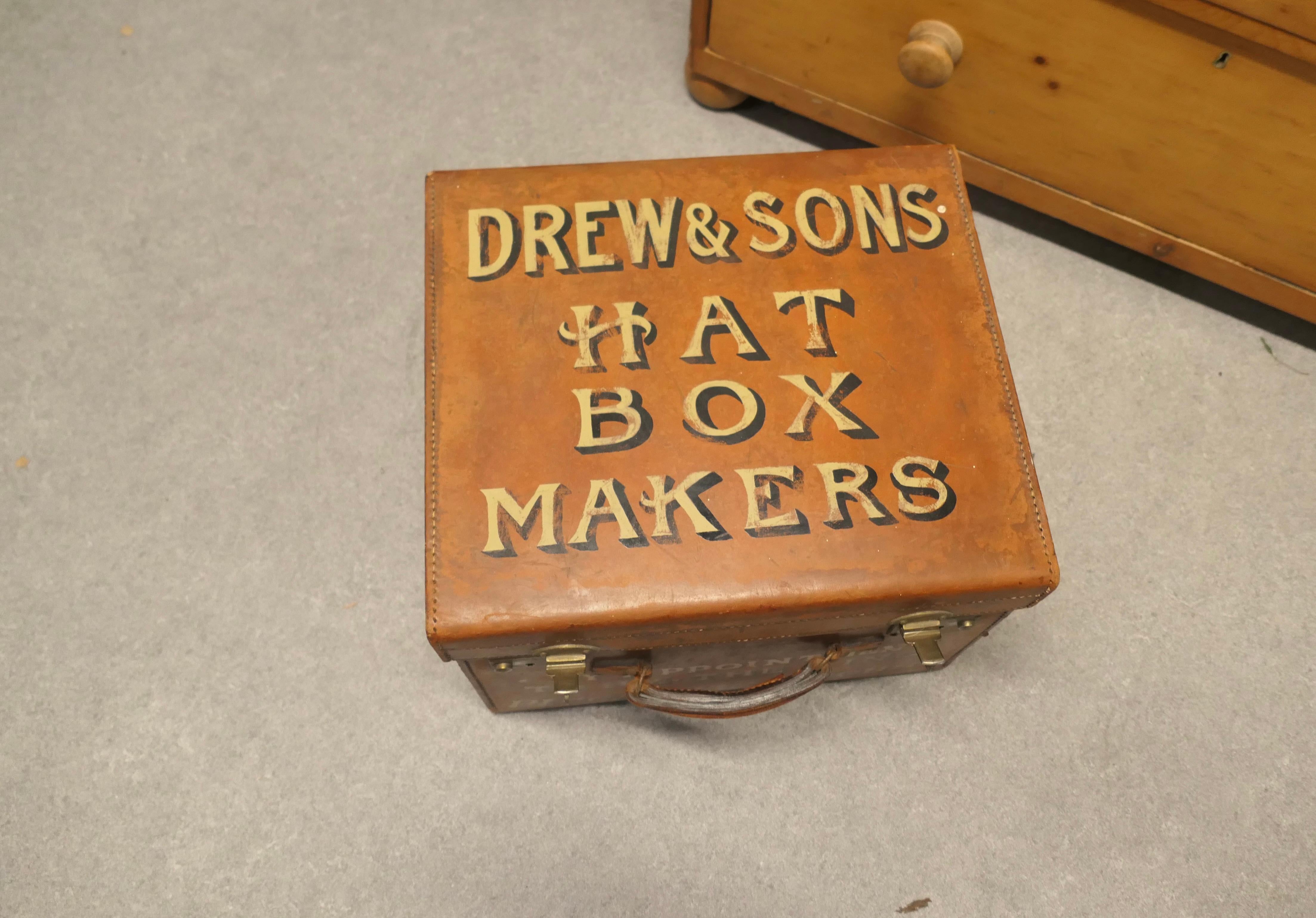 Edwardian Salesman’s Sample Hat Box by Drew and Sons Trunk Makers For Sale 2