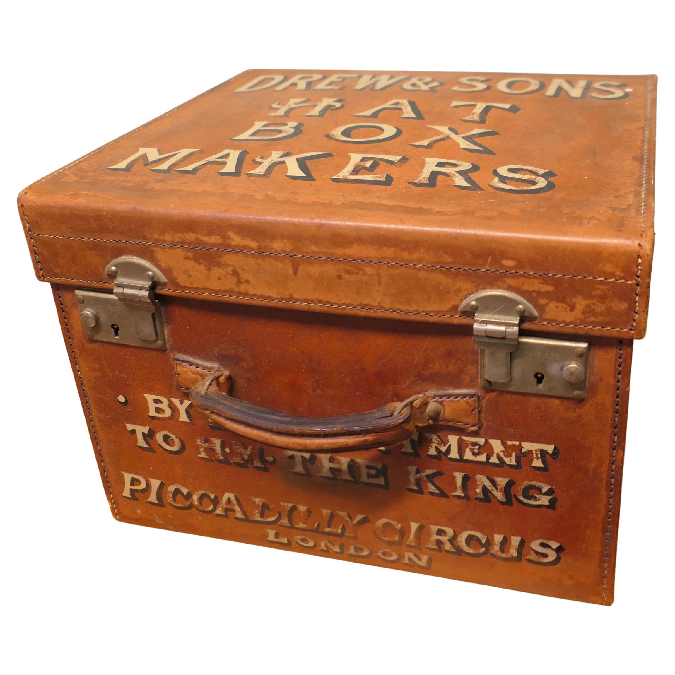 Edwardian Salesman’s Sample Hat Box by Drew and Sons Trunk Makers For Sale