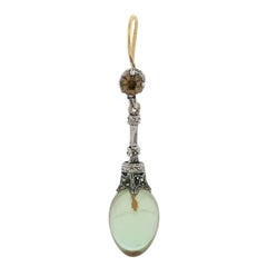Edwardian Saphiret Teardrop and Champagne Paste Earrings