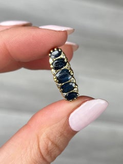 Edwardian Sapphire and 18 Carat Gold Five-Stone Ring