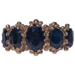Edwardian Sapphire and 9 Carat Gold Five-Stone Ring