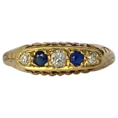 Edwardian Sapphire and Diamond 18 Carat Gold Band