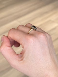 Edwardian Sapphire and Diamond 18 Carat Gold Cluster Ring