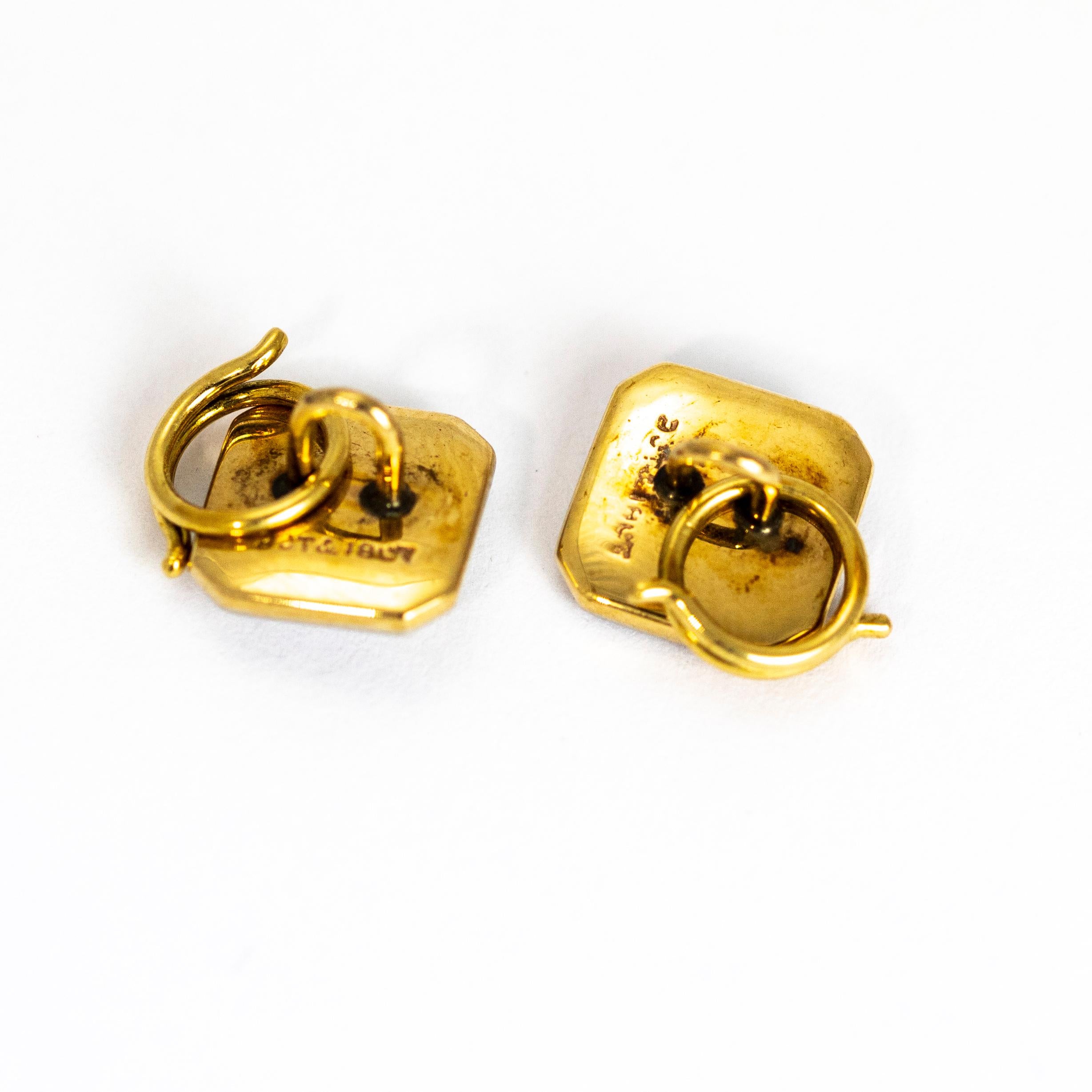 Edwardian Sapphire and Diamond 18 Carat Gold Cuff Links 3
