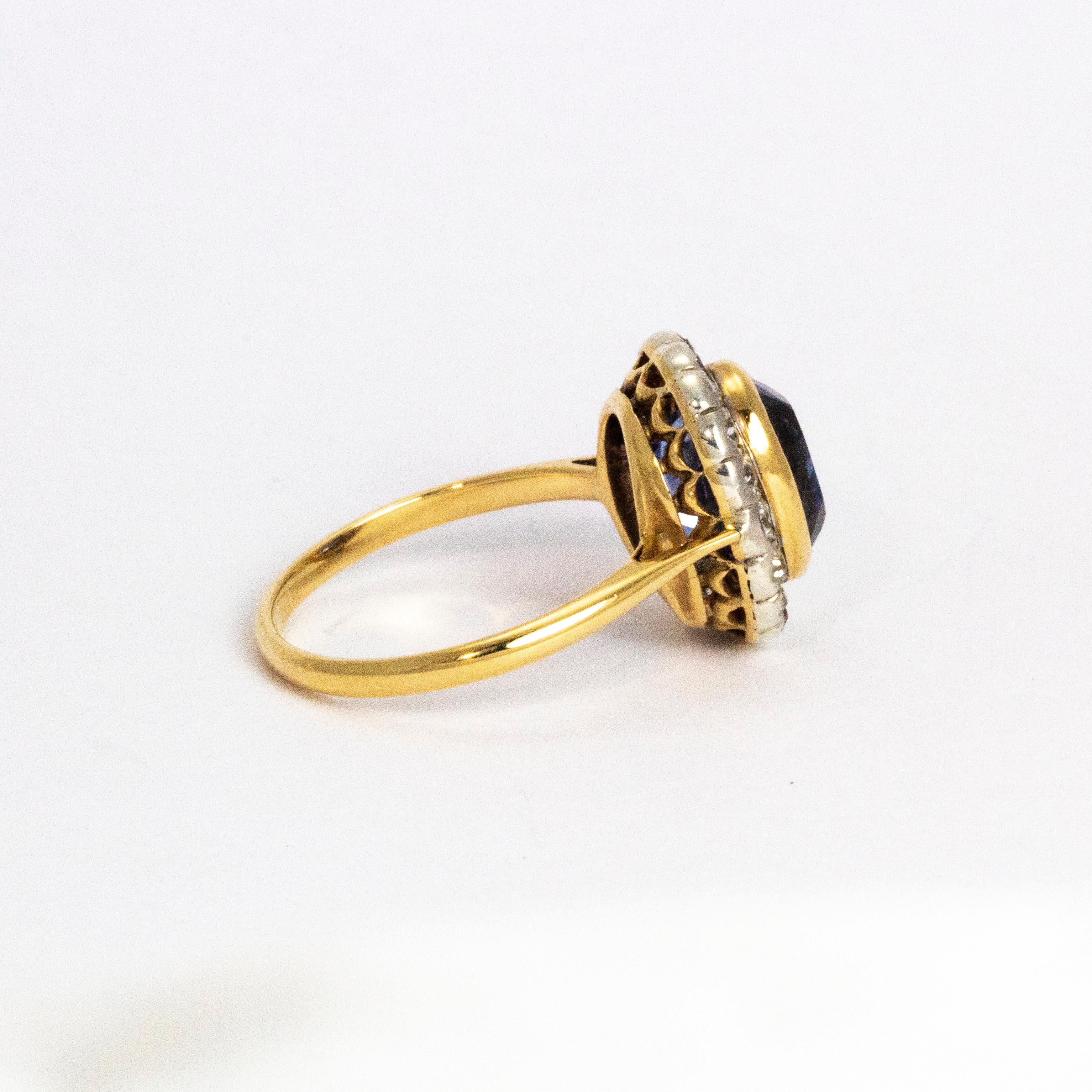 Women's Edwardian Sapphire and Diamond 18 Carat Gold Ring