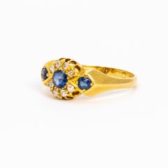 Edwardian Sapphire and Diamond 18 Carat Gold Ring