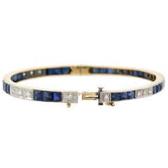 Edwardian Sapphire and Diamond Bangle Bracelet