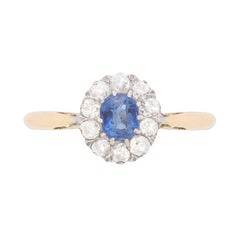 Edwardian Sapphire and Diamond Cluster Ring, circa 1910 Edwardian Sapphire and Diamond Cluster Ring, circa 1910