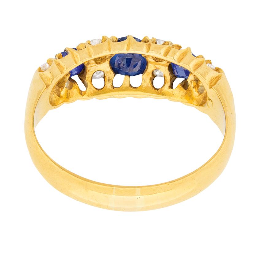 Old Mine Cut Edwardian Sapphire and Diamond Dress Ring, circa 1906