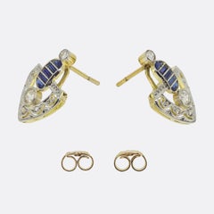 Edwardian Sapphire and Diamond Drop Earrings