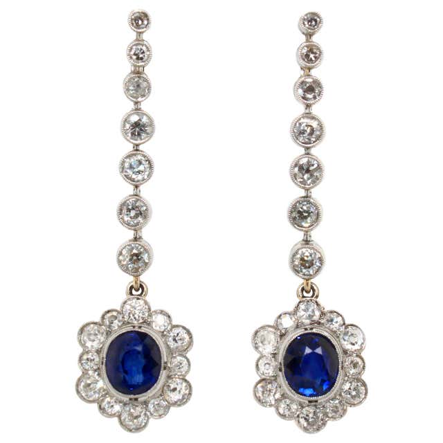 Edwardian Sapphire and Diamond Earrings, 1910s at 1stDibs | edwardian ...