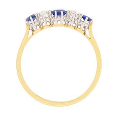 Edwardian Sapphire and Diamond Five-Stone Ring, circa 1910